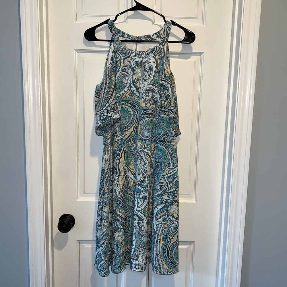 White House Black Market Halter Cold Shoulder Dress